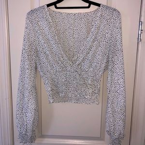 White Top With Black Polka Dots